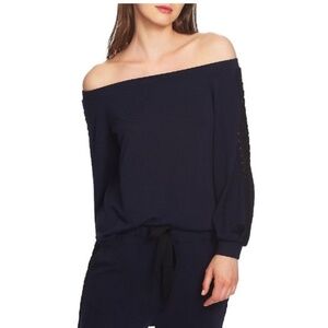 1.State Lace-Trim Off-The-Shoulder Top